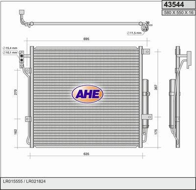 43544 AHE Конденсатор, кондиционер