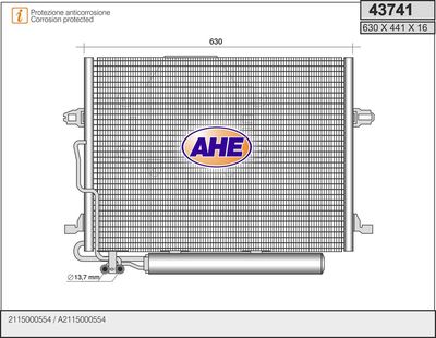 43741 AHE Конденсатор, кондиционер