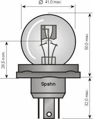 Лампа галогенная R2(Bilux) 12V 4540W (45152) Spahn gluhlampen 45152