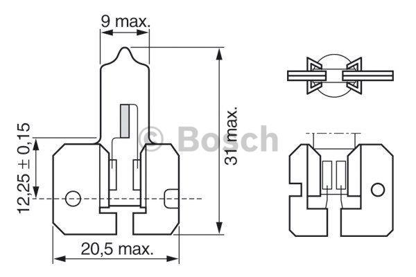 Лампа галогенная H2 12V 55W (1987302022) Bosch 1 987 302 022