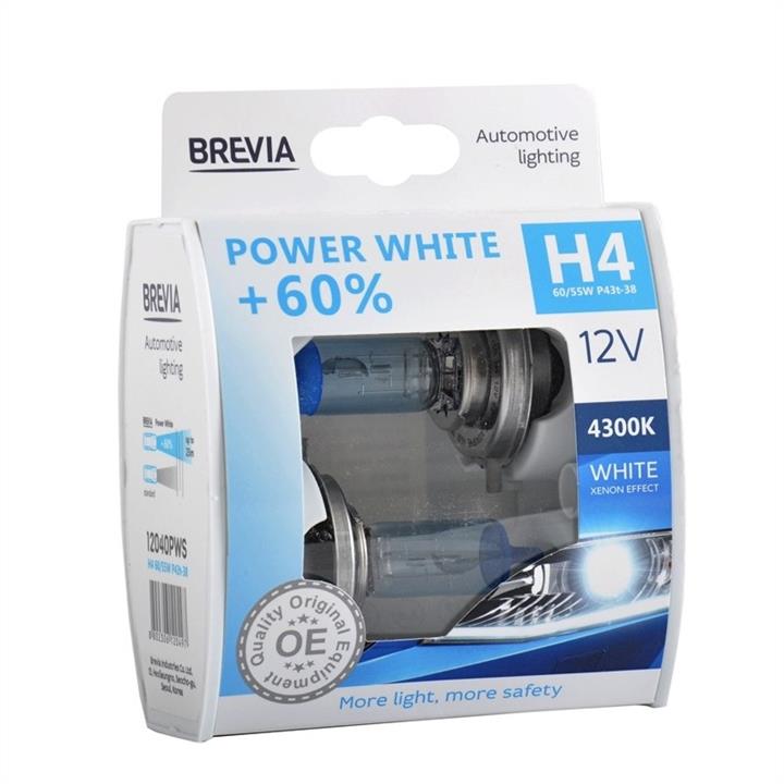 Лампа галогенная Brevia Power White +60% H4 12V 6055W (12040PWS) Brevia 12040PWS