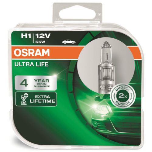 Лампа накаливания H1 12V 55W ULT P14.5s (64150ULTDUO) Osram 64150 ULT DUO