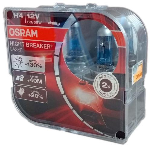 Лампа галогенная Osram Night Breaker Laser +130% H4 12V 6055W (2 шт.) (64193NBLHCB) Osram 64193NBL-HCB