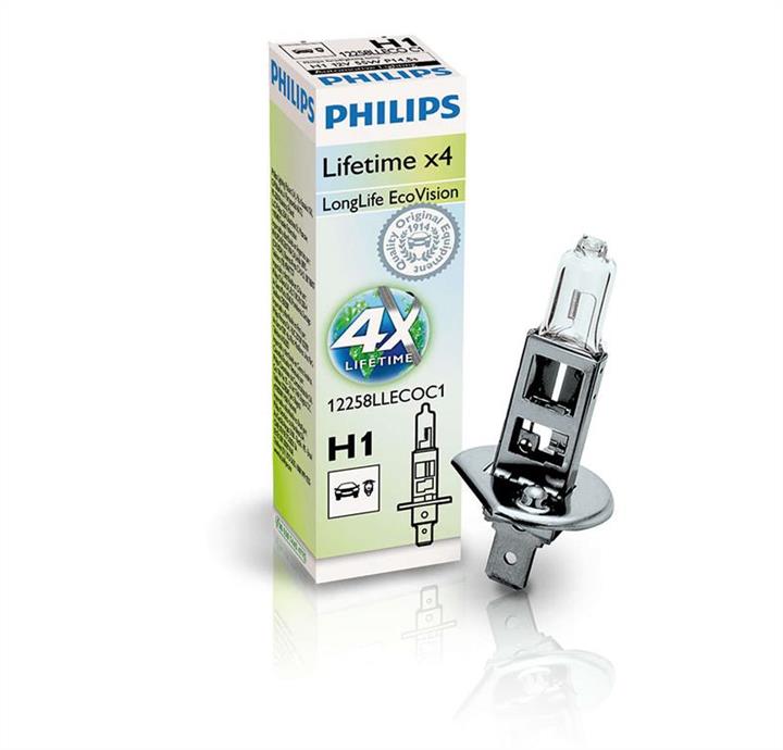 Лампа галогенная Philips LongLife EcoVision H1 12V 55W (12258LLECOC1) Philips 12258LLECOC1