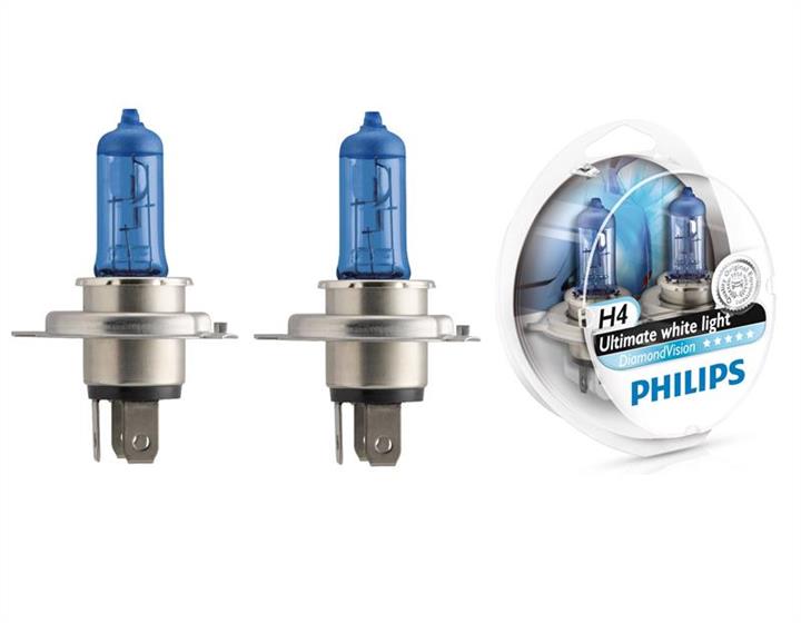 Лампа галогенная Philips DiamondVision H4 12V 6055W (2 шт.) (12342DVS2) Philips 12342DVS2