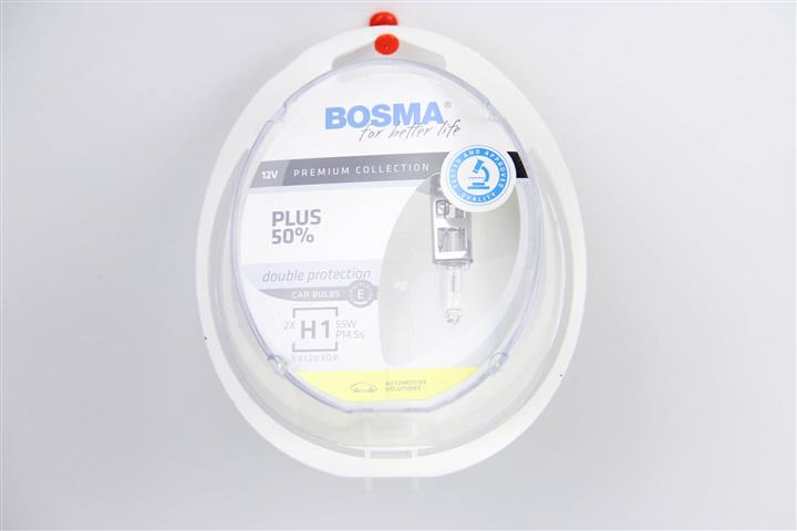 Лампа галогенная BOSMA PLUS 50% H1 12V 55W (2 шт.) (4070) BOSMA 4070