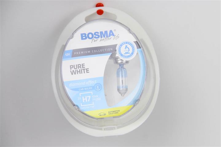 Лампа галогенная BOSMA PURE WHITE H7 12V 55W (2 шт.) (8894) BOSMA 8894