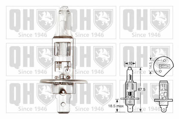 Лампа галогенная H1 12V 55W (QBL448) Quinton Hazell QBL448