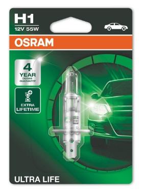 Лампа галогенная Osram Ultra Life H1 12V 55W (64150ULT01B) Osram 64150ULT-01B