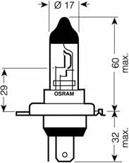 Лампа галогенная Osram Original H4 24V 7570W (64196) Osram 64196