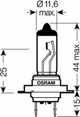 Лампа галогенная Osram Silverstar +60% H7 12V 55W (64210SV2) Osram 64210SV2
