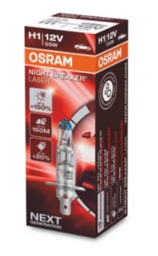 Лампа галогенная Osram Night Breaker Laser +150% H1 12V 55W (64150NL) Osram 64150NL