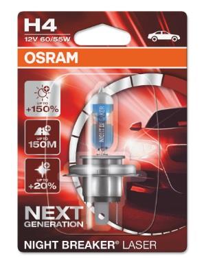 Лампа галогенная Osram Night Breaker Laser +150% H4 12V 6055W (64193NL01B) Osram 64193NL-01B
