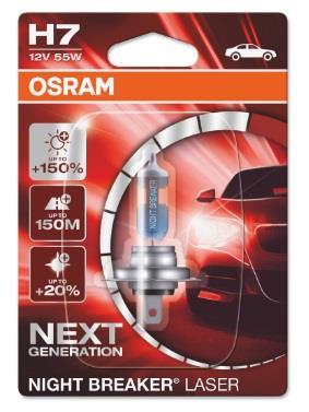 Лампа галогенная Osram Night Breaker Laser +150% H7 12V 55W (64210NL01B) Osram 64210NL-01B