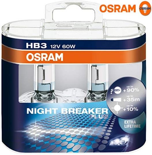 Лампа галогенная Osram Night Breaker Plus +90% HB3 12V 60W (2 шт.) (9005NBPHCB) Osram 9005NBP-HCB