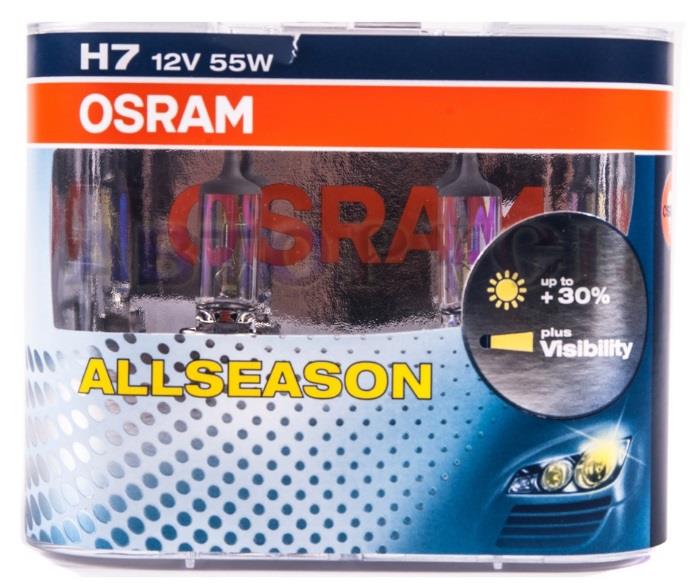 Лампа галогенная Osram Off-Road AllSeason H7 12V 55W (2 шт.) (64210ALLHCBDUO) Osram 64210-ALL-HCB-DUO