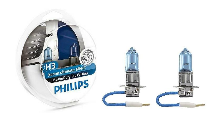 Лампа галогенная Philips MasterDuty BlueVision H3 24V 70W (2 шт.) (13336MDBVS2) Philips 13336MDBVS2