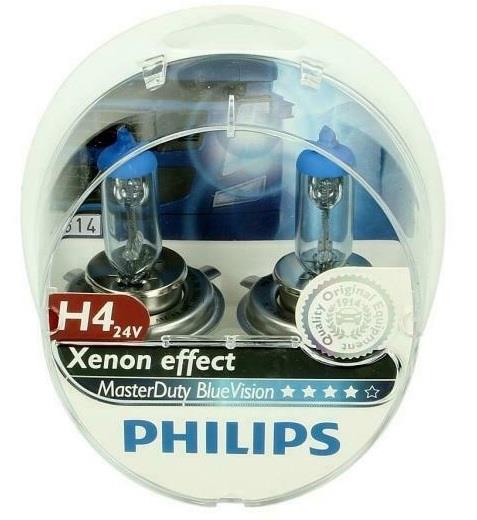 Лампа галогенная Philips MasterDuty BlueVision H4 24V 7570W (2 шт.) (13342MDBVS2) Philips 13342MDBVS2