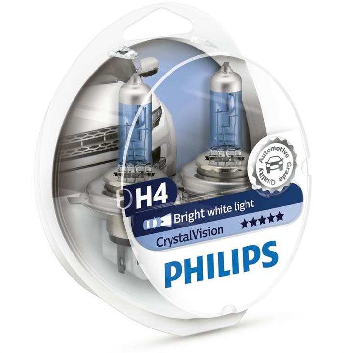 Лампа галогенная Philips CristalVision H4 12V 6055W (2 шт.) (12342CVS2) Philips 12342CVS2
