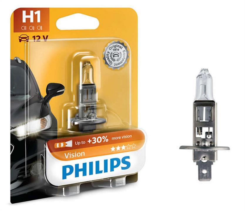 Лампа галогенная Philips Vision +30% H1 12V 55W (12258PRB1) Philips 12258PRB1