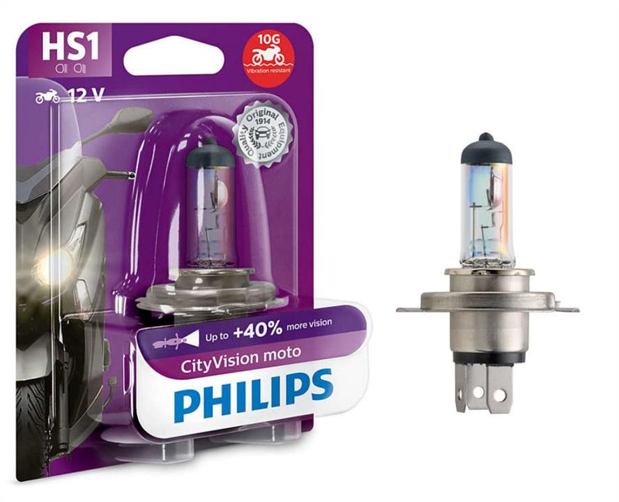 Лампа галогенная Philips CityVision Moto +40% HS1 12V 3535W (12636CTVBW) Philips 12636CTVBW