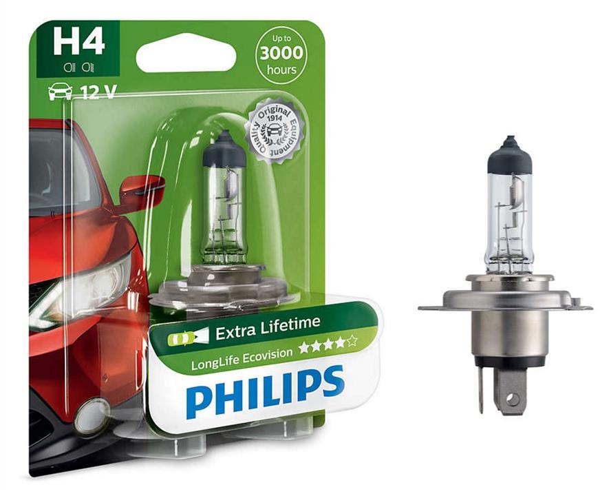 Лампа галогенная Philips LongLife EcoVision H4 12V 6055W (12342LLECOB1) Philips 12342LLECOB1