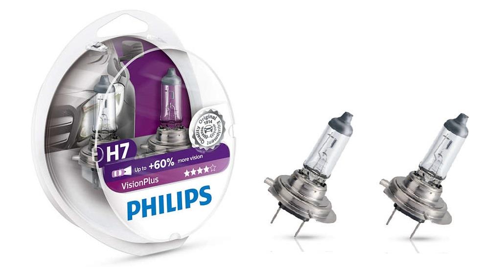 Лампа галогенная Philips VisionPlus +60% H7 12V 55W (2 шт.) (12972VPS2) Philips 12972VPS2