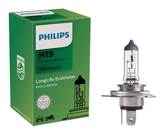 Лампа галогенная Philips LongLife EcoVision H19 12V 6055W (12644LLC1) Philips 12644LLC1