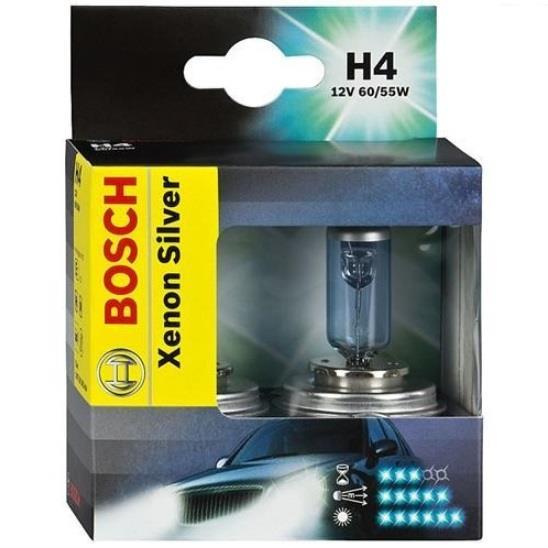Лампа галогенная Bosch Xenon Silver H4 12V 6055W (2 шт.) (1987301081) Bosch 1 987 301 081