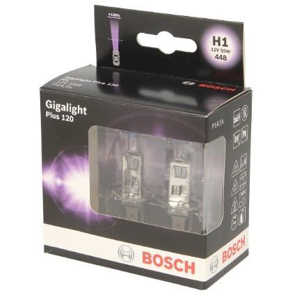 Лампа галогенная Bosch Gigalight Plus 120 H1 12V 55W (2 шт.) (1987301105) Bosch 1 987 301 105