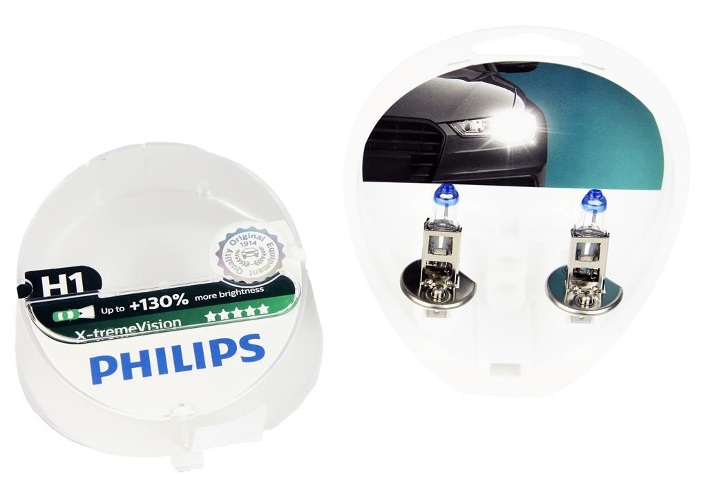 Лампа галогенная Philips X-tremeVision +130% H1 12V 55W (2 шт.) (12258XVS2) Philips 12258XV+S2