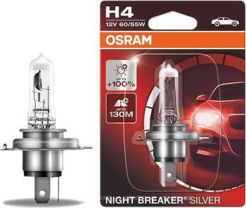 Лампа галогенная Osram Night Breaker Silver +100% H4 12V 6055W (64193NBS01B) Osram 64193NBS-01B