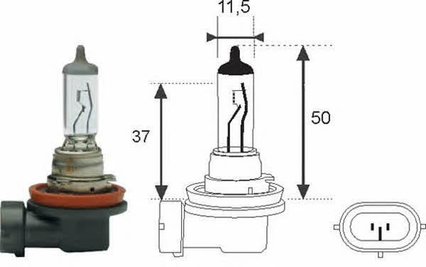 Лампа галогенная H8 12V 35W (002547100000) Magneti marelli 002547100000