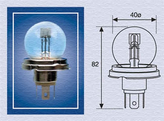 Лампа галогенная R2(Bilux) 24V 5550W (008952100000) Magneti marelli 008952100000