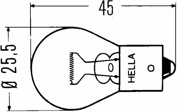 Лампа накаливания R12V18W 12V 18W (8GA002072121) Hella 8GA 002 072-121
