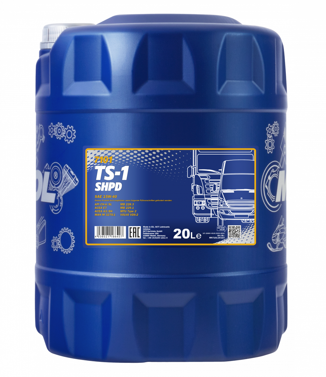 Моторное масло Mannol TS-1 SHPD 15W-40 20л