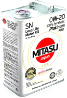 Моторное масло Mitasu Platinum PAO SN 0W20  MJ-110-4 (4л)