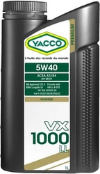 Моторное масло Yacco VX 1000 LL 5W-40 1л