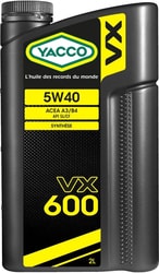 Моторное масло Yacco VX 600 5W-40 2л