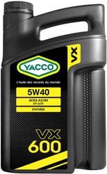 Моторное масло Yacco VX 600 5W-40 4л