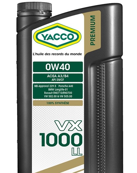 Моторные масла YACCO YACCO 0W40 VX 1000 LL5