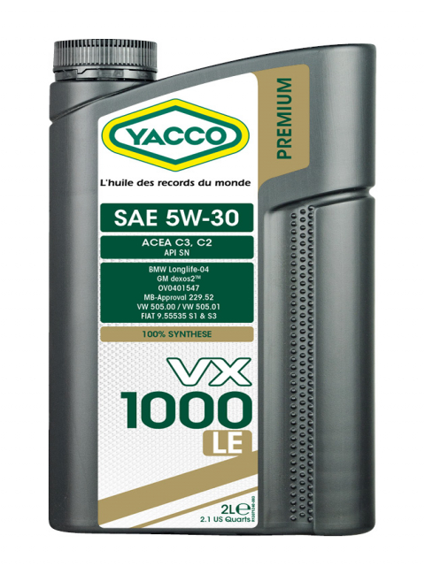 Моторные масла YACCO YACCO 5W30 VX 1000 LE2