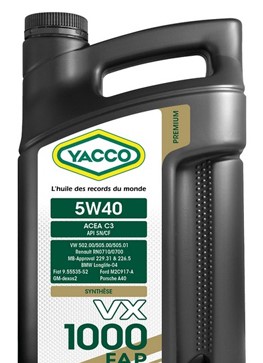 Моторные масла YACCO YACCO 5W40 VX 1000 FAP4