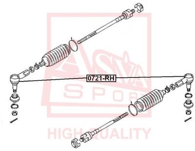 0721RH ASVA Наконечник поперечной рулевой тяги