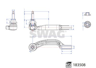 33109000 SWAG Наконечник поперечной рулевой тяги