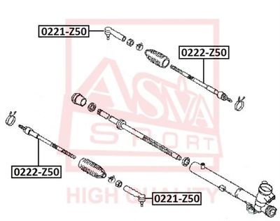 0221Z50 ASVA Наконечник поперечной рулевой тяги