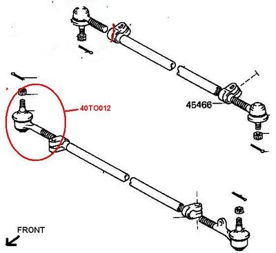 40TO012 RED-LINE Наконечник поперечной рулевой тяги