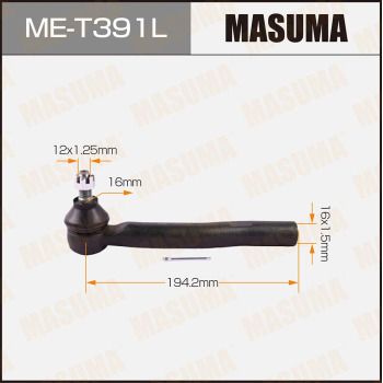 MET391L MASUMA Наконечник поперечной рулевой тяги