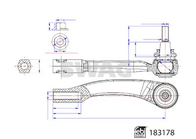 33108861 SWAG Наконечник поперечной рулевой тяги