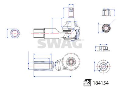 33109286 SWAG Наконечник поперечной рулевой тяги